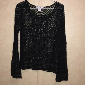 “Say What” Black Sheer Shirt